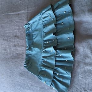 Girls jean skirt w/pearls